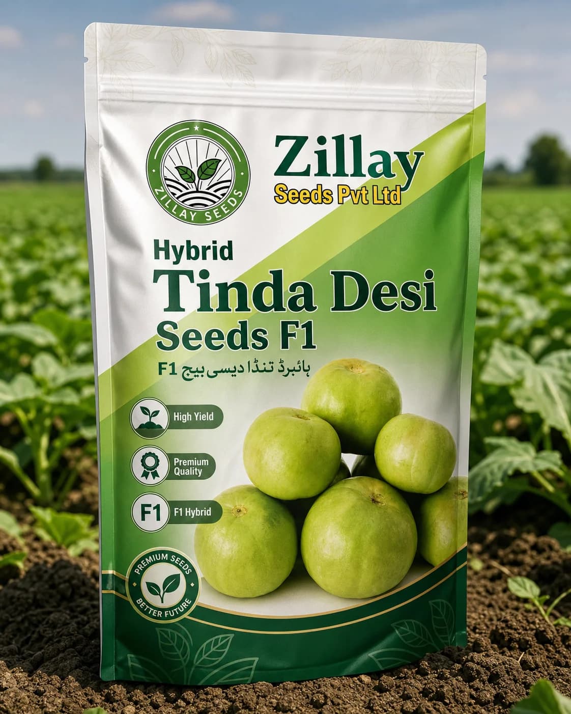Hybrid Tinda Seeds online — vegetable seed packet by Zillay Seeds, Pakistan