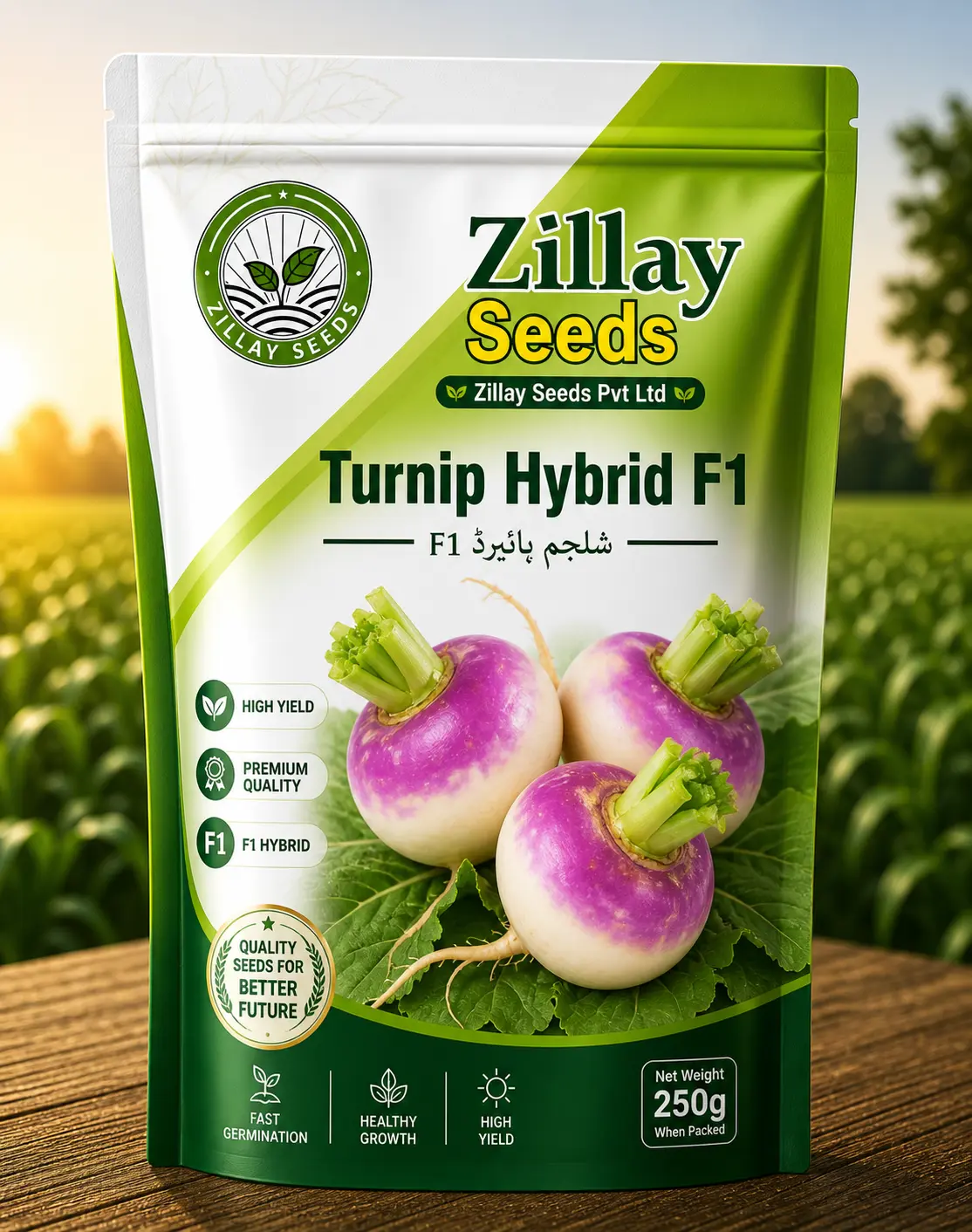 Turnip OPV seeds online — vegetable seed packet by Zillay Seeds, Pakistan